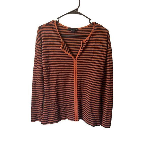 Sanctuary Rust & Black Striped Long Sleeve Top Size Womens Small - Picture 1 of 4